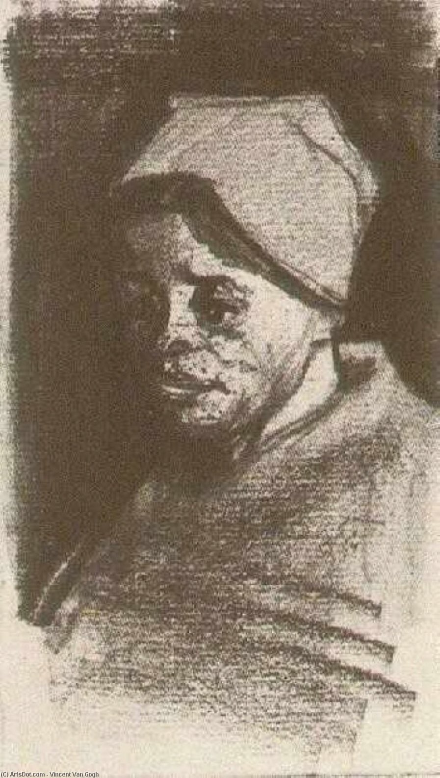 WikiOO.org - Encyclopedia of Fine Arts - Festés, Grafika Vincent Van Gogh - Peasant Woman, Head (13)