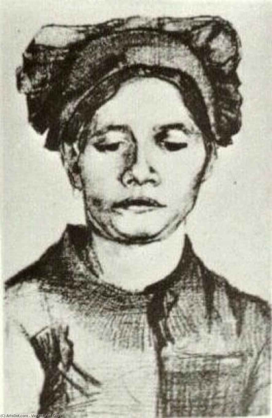 WikiOO.org - Encyclopedia of Fine Arts - Lukisan, Artwork Vincent Van Gogh - Peasant Woman, Head (18)