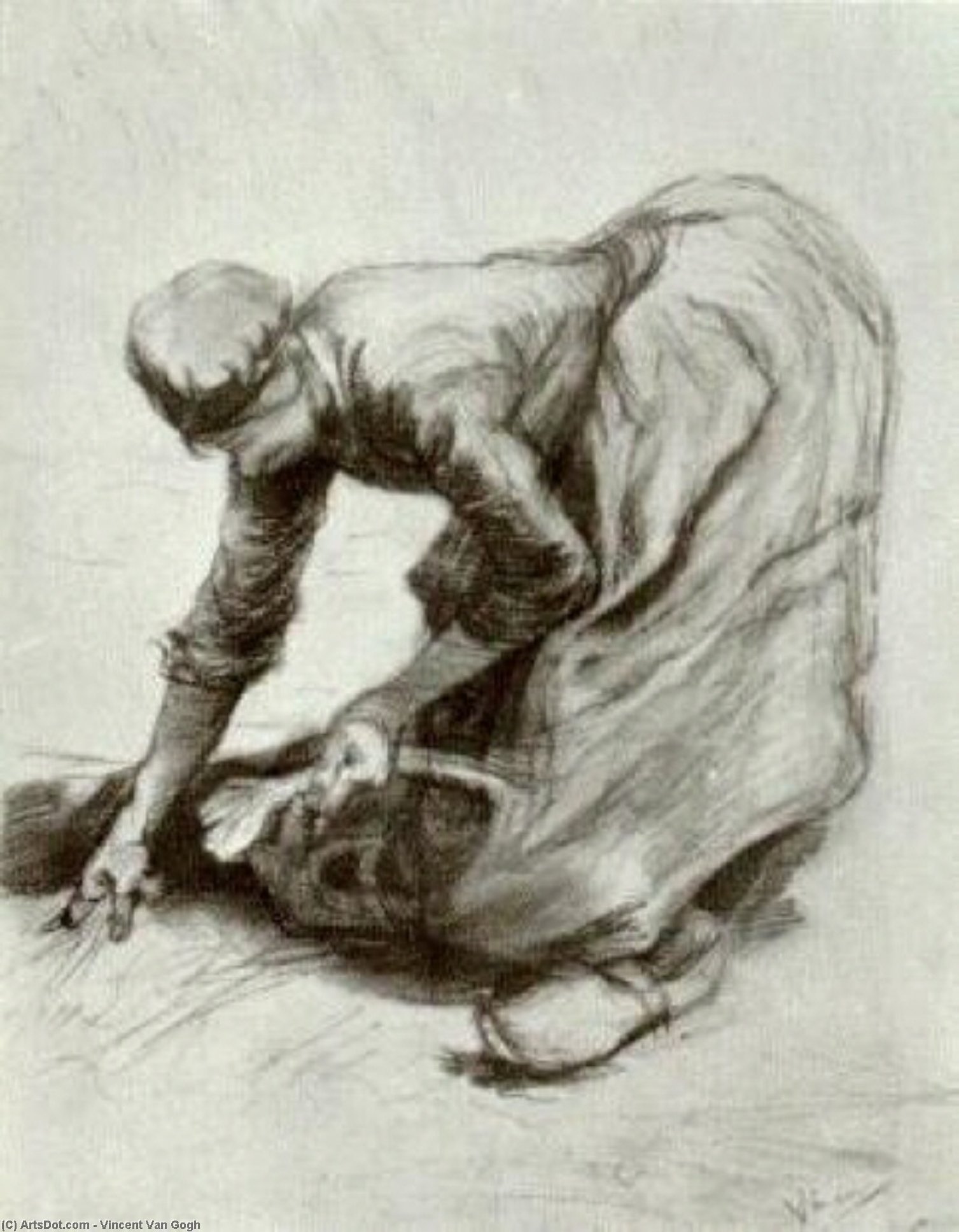 WikiOO.org - دایره المعارف هنرهای زیبا - نقاشی، آثار هنری Vincent Van Gogh - Peasant Woman, Stooping