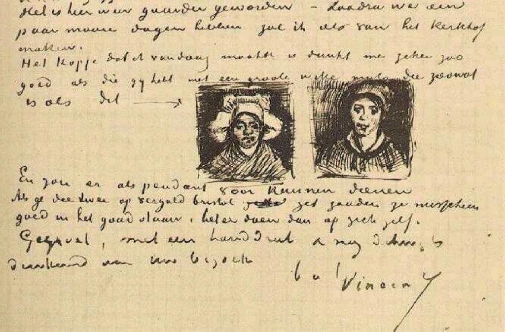 WikiOO.org - Encyclopedia of Fine Arts - Lukisan, Artwork Vincent Van Gogh - Peasant Woman, Two Heads