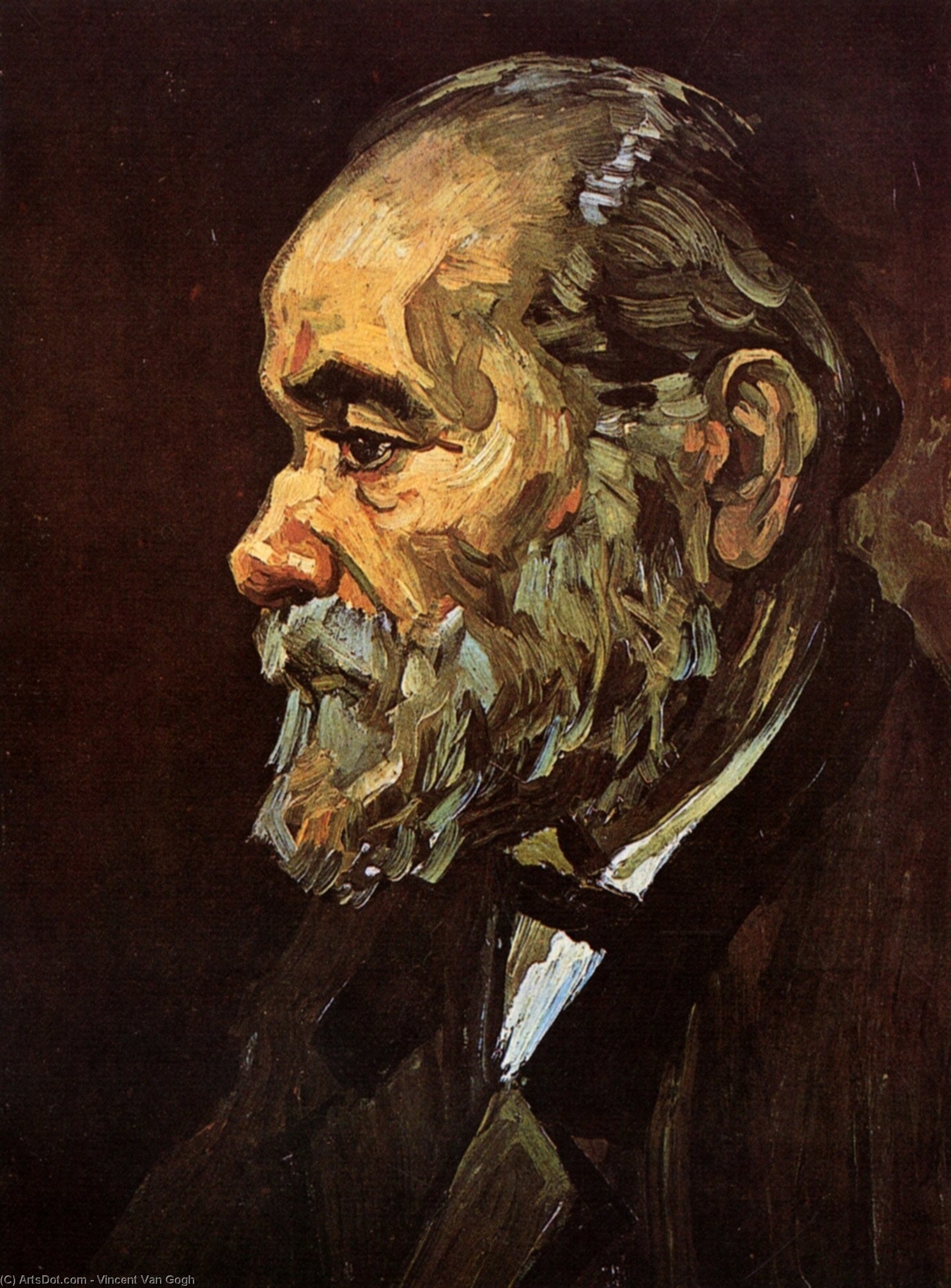 Wikioo.org – L'Encyclopédie des Beaux Arts - Peinture, Oeuvre de Vincent Van Gogh - portrait de une vieil homme avec  Barbe