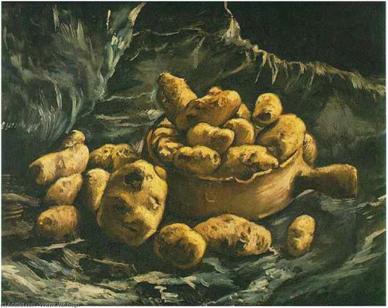 Wikioo.org - The Encyclopedia of Fine Arts - Painting, Artwork by Vincent Van Gogh - Still life with an Earthern bowl and potatoes