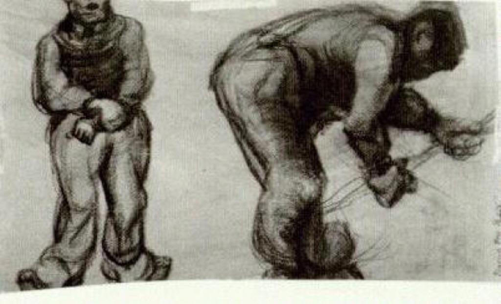 WikiOO.org - Enciklopedija likovnih umjetnosti - Slikarstvo, umjetnička djela Vincent Van Gogh - Study of Two Peasants