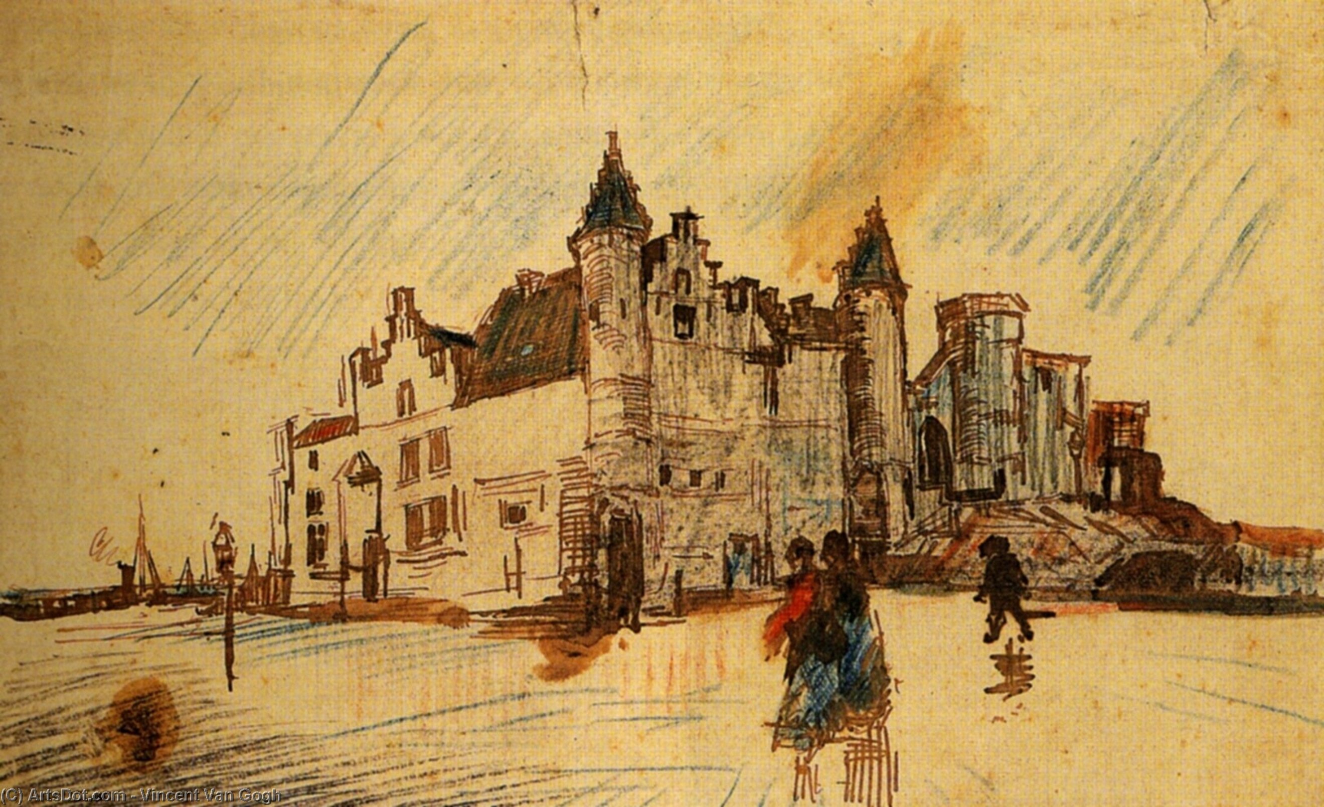 WikiOO.org - אנציקלופדיה לאמנויות יפות - ציור, יצירות אמנות Vincent Van Gogh - View of Het Steen