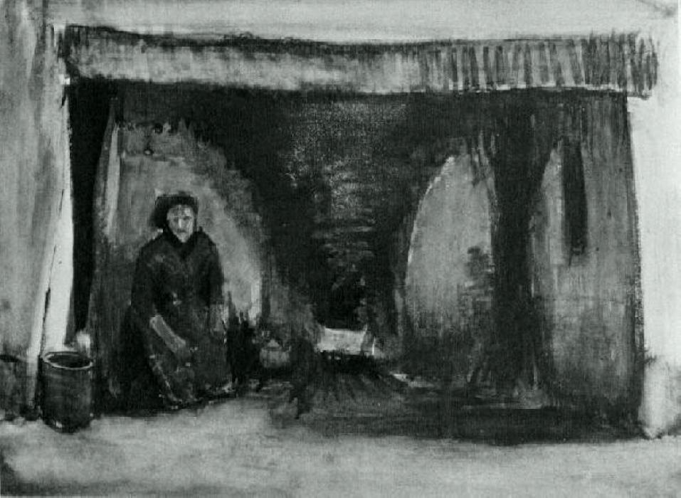 Wikioo.org - The Encyclopedia of Fine Arts - Painting, Artwork by Vincent Van Gogh - Woman by the Fireplace