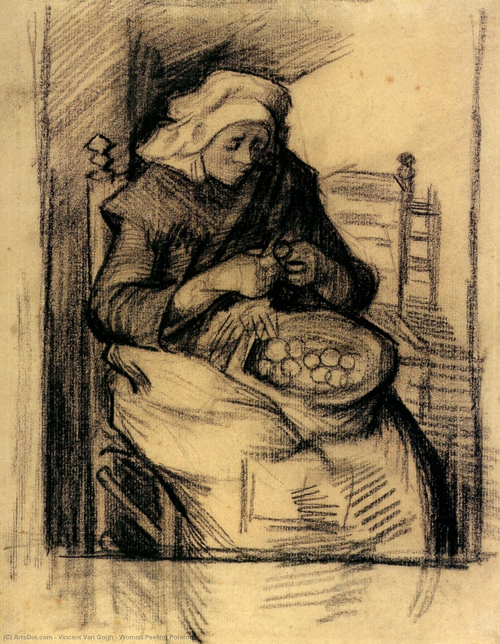 WikiOO.org - Enciklopedija dailės - Tapyba, meno kuriniai Vincent Van Gogh - Woman Peeling Potatoes