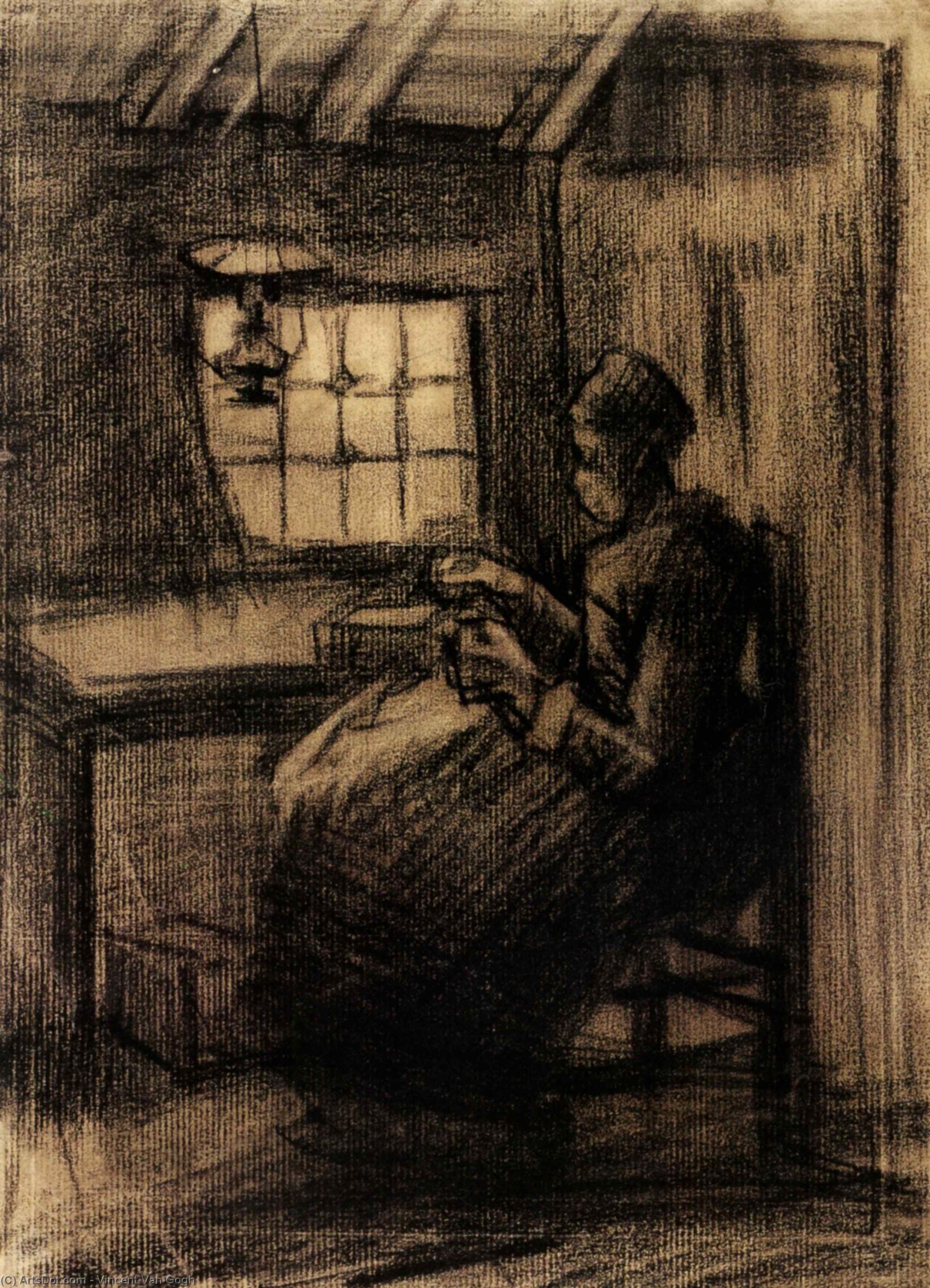 WikiOO.org - Εγκυκλοπαίδεια Καλών Τεχνών - Ζωγραφική, έργα τέχνης Vincent Van Gogh - Woman Sewing