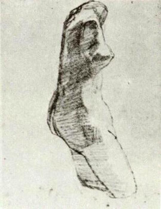 Wikioo.org - Bách khoa toàn thư về mỹ thuật - Vẽ tranh, Tác phẩm nghệ thuật Vincent Van Gogh - Plaster Torso of a Woman, Seen from the Side