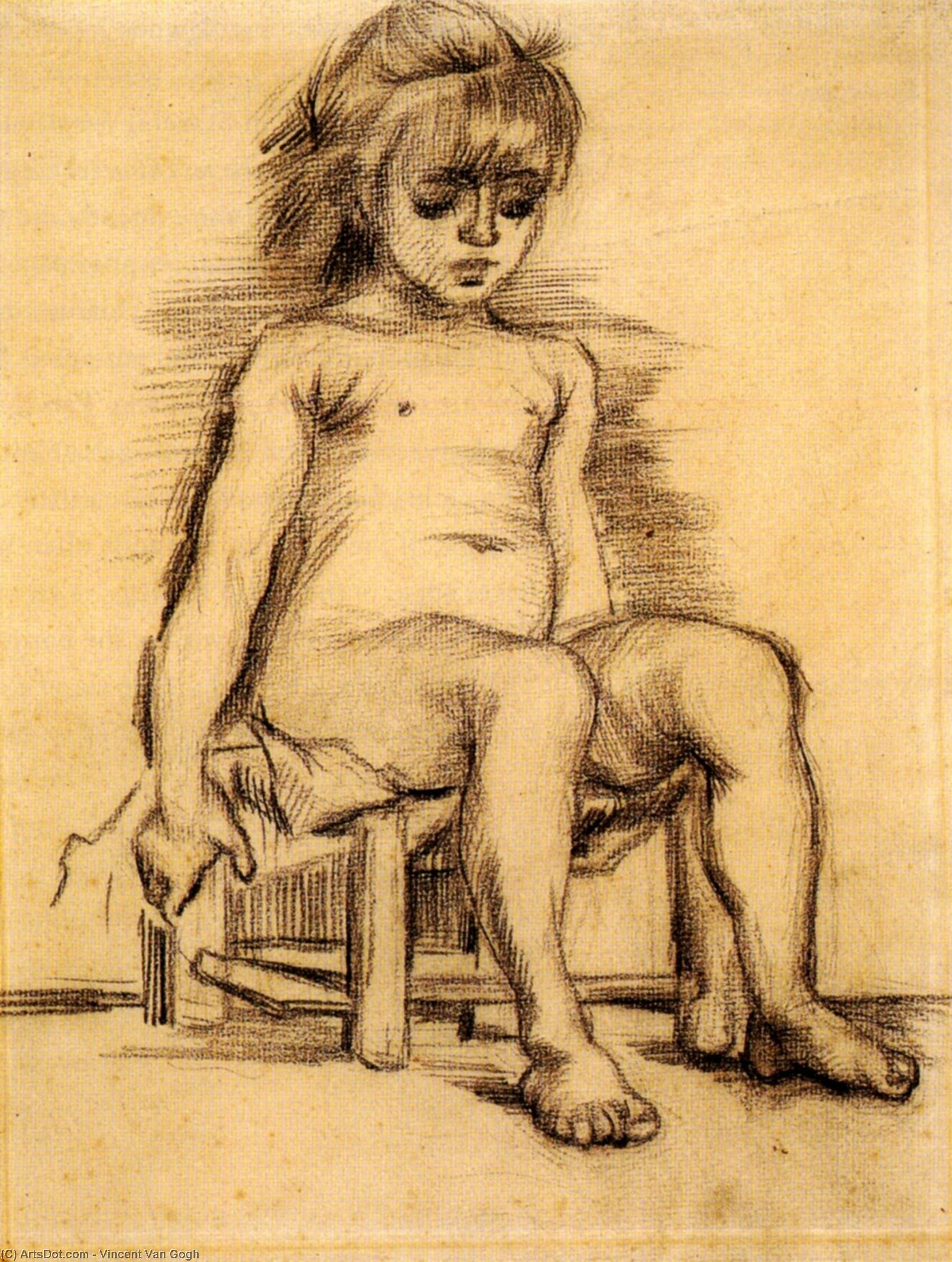 WikiOO.org - אנציקלופדיה לאמנויות יפות - ציור, יצירות אמנות Vincent Van Gogh - Seated Girl Seen from the Front