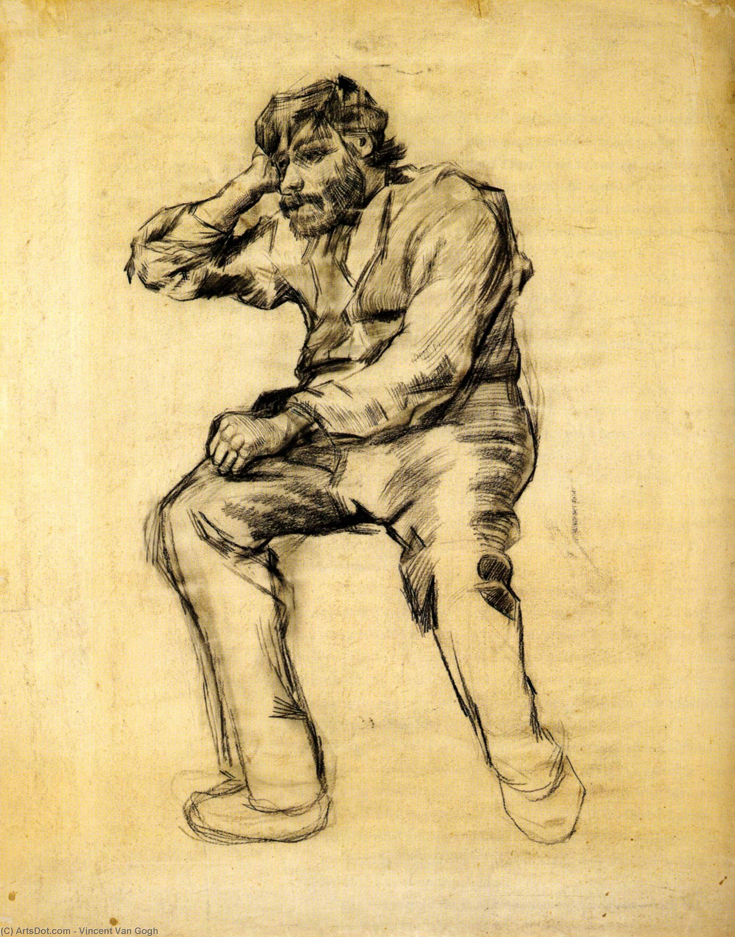 WikiOO.org - Encyclopedia of Fine Arts - Malba, Artwork Vincent Van Gogh - Seated Man with a Beard