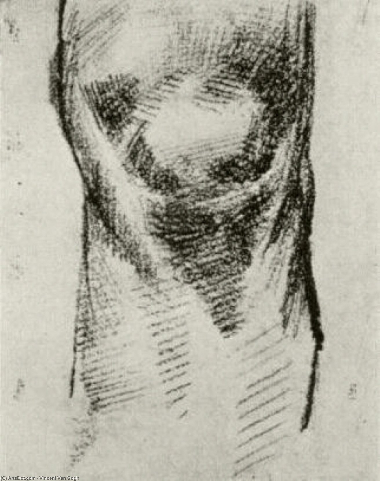 WikiOO.org - Güzel Sanatlar Ansiklopedisi - Resim, Resimler Vincent Van Gogh - Sketch of a Knee