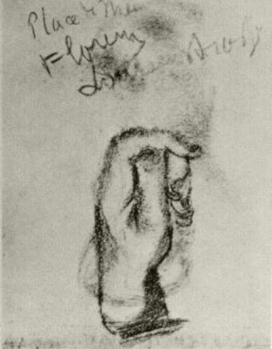 WikiOO.org - Енциклопедия за изящни изкуства - Живопис, Произведения на изкуството Vincent Van Gogh - Sketch of a Left Hand