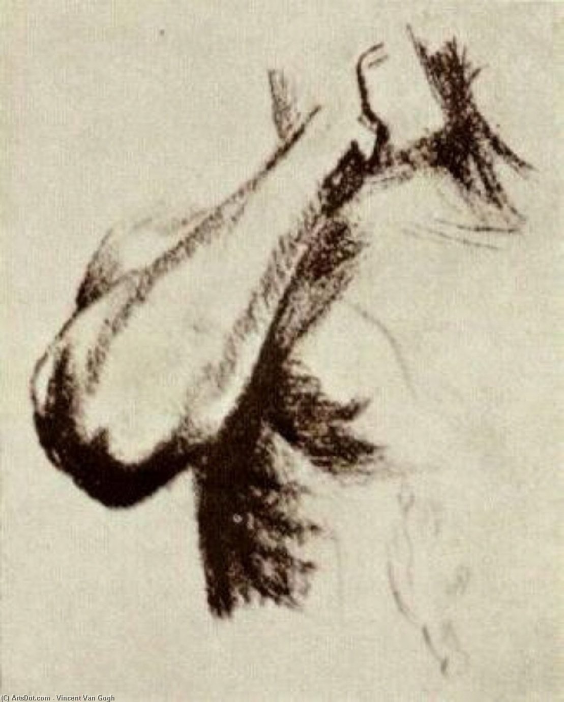 WikiOO.org - Encyclopedia of Fine Arts - Lukisan, Artwork Vincent Van Gogh - Sketch of a Right Arm and Shoulder