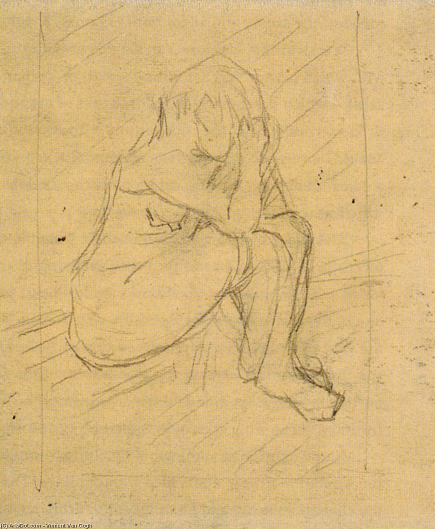 WikiOO.org - Encyclopedia of Fine Arts - Lukisan, Artwork Vincent Van Gogh - Sorrowing Woman