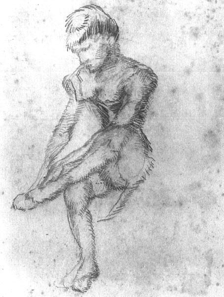 WikiOO.org - Encyclopedia of Fine Arts - Festés, Grafika Vincent Van Gogh - Sketch of a Seated Woman