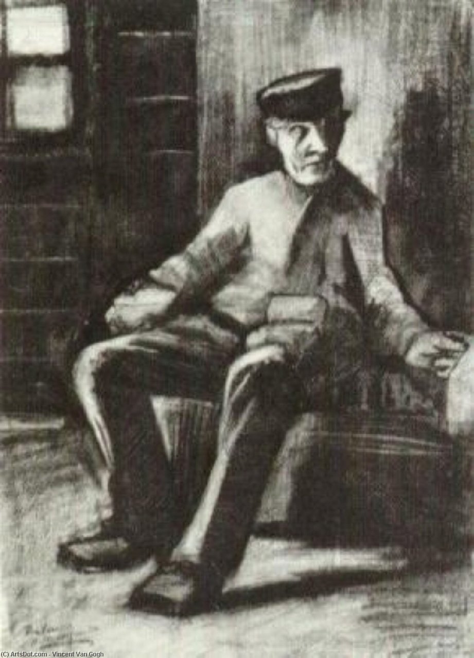 WikiOO.org - אנציקלופדיה לאמנויות יפות - ציור, יצירות אמנות Vincent Van Gogh - Blind Man Sitting in Interior