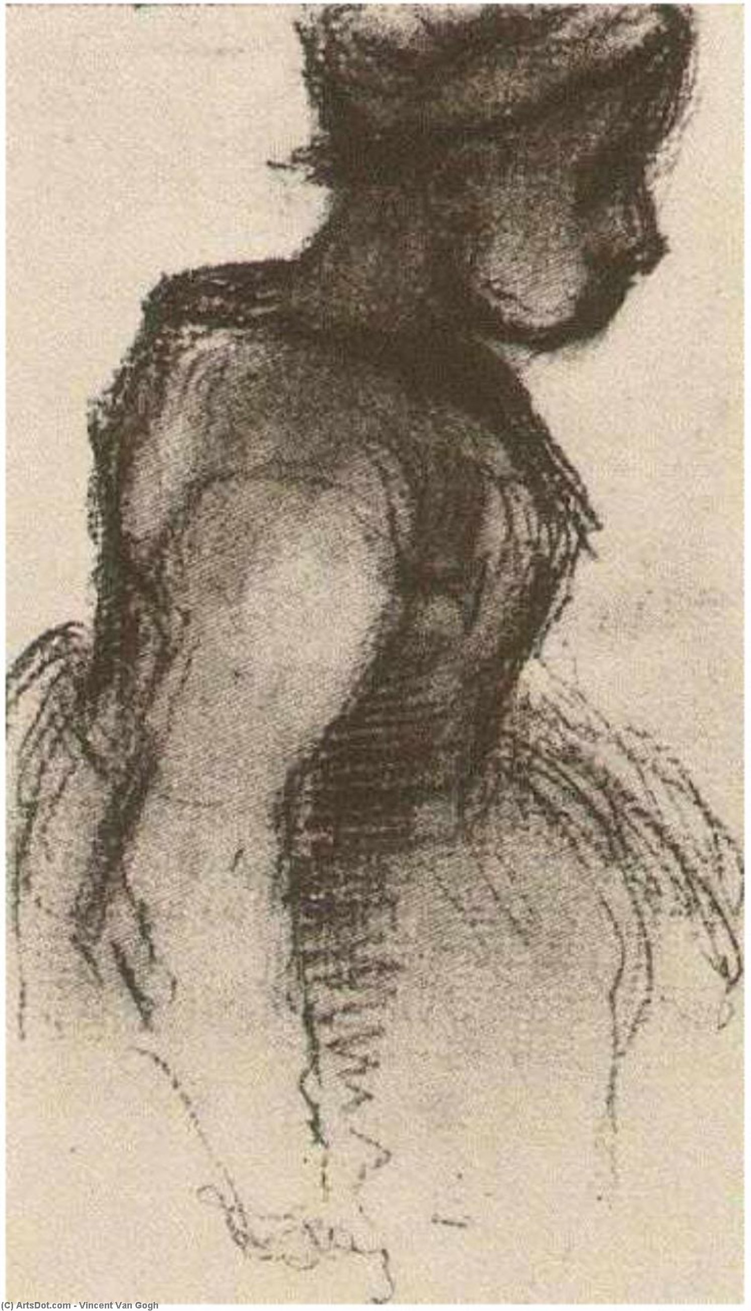 WikiOO.org - دایره المعارف هنرهای زیبا - نقاشی، آثار هنری Vincent Van Gogh - Peasant Girl, Half-Figure