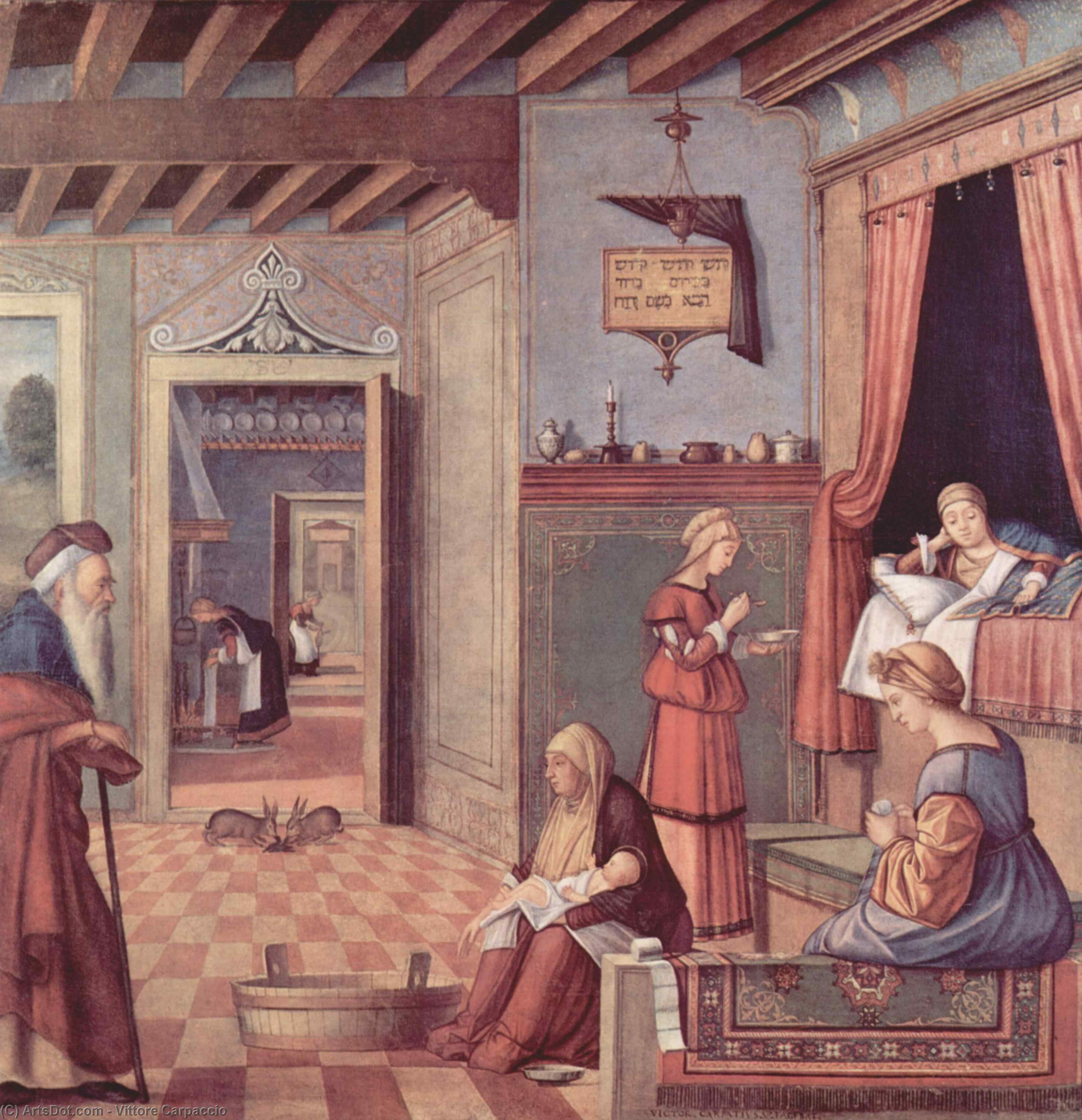 WikiOO.org - Enciklopedija dailės - Tapyba, meno kuriniai Vittore Carpaccio - The Birth of the Virgin