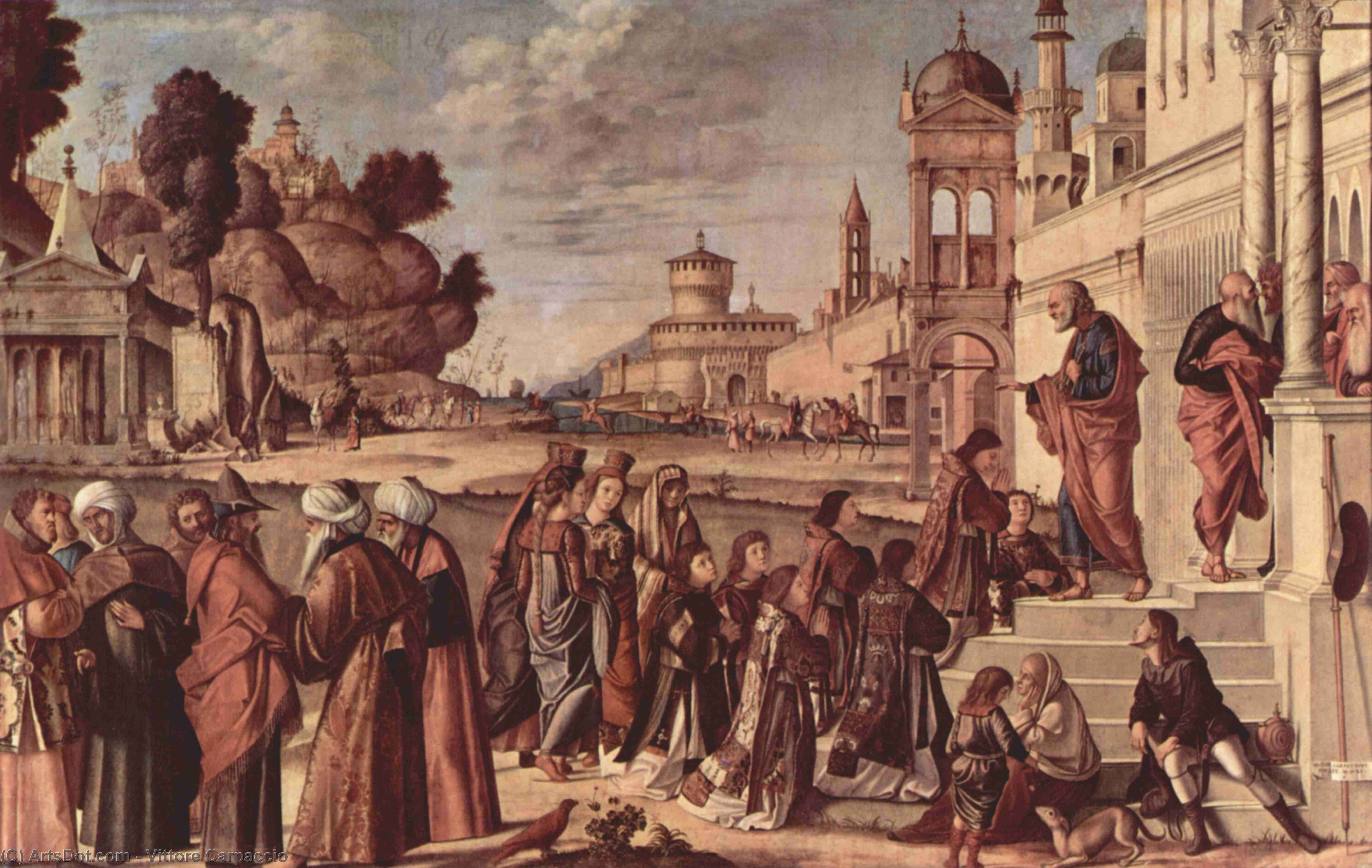 Wikioo.org - The Encyclopedia of Fine Arts - Painting, Artwork by Vittore Carpaccio - St. Stephen is Consecrated Deacon