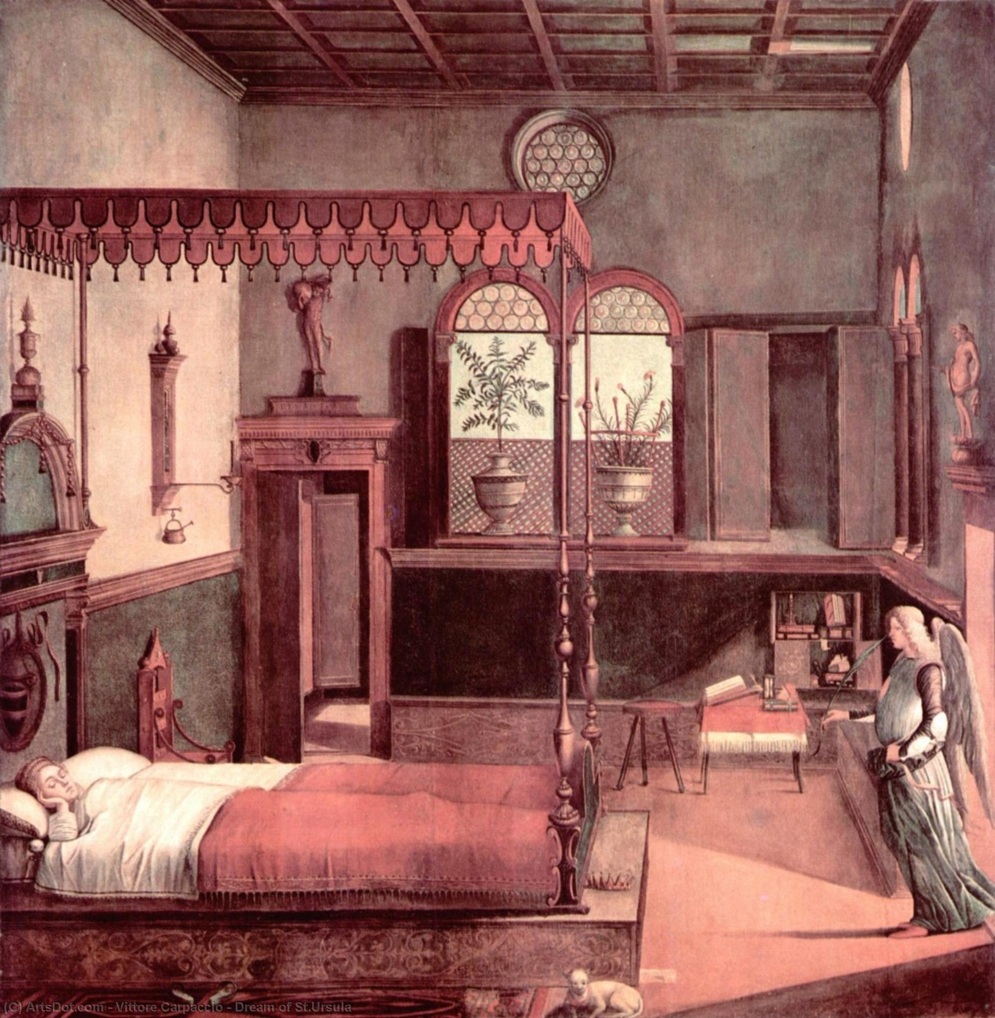 Wikioo.org - The Encyclopedia of Fine Arts - Painting, Artwork by Vittore Carpaccio - Dream of St.Ursula