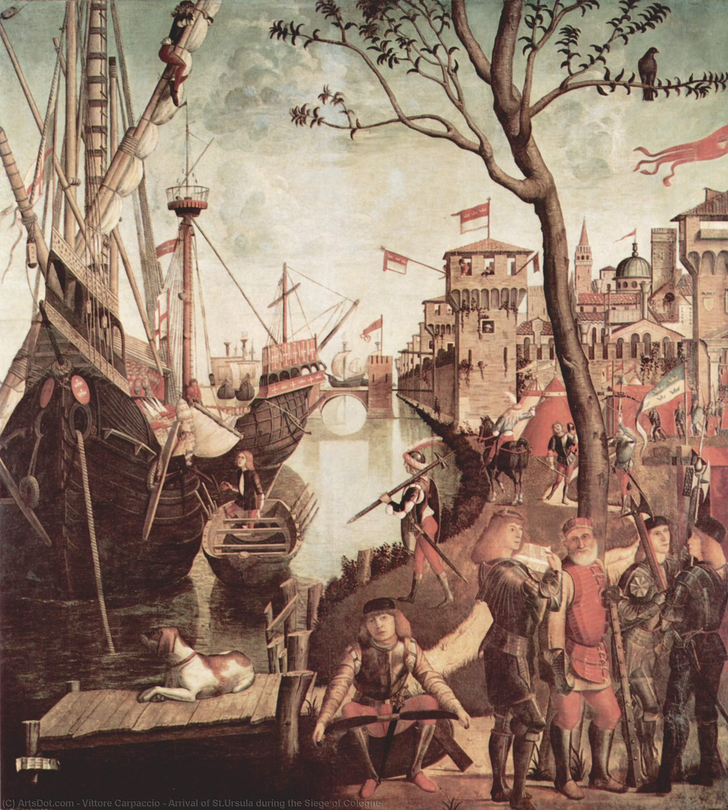 Wikioo.org - The Encyclopedia of Fine Arts - Painting, Artwork by Vittore Carpaccio - Arrival of St.Ursula during the Siege of Cologne