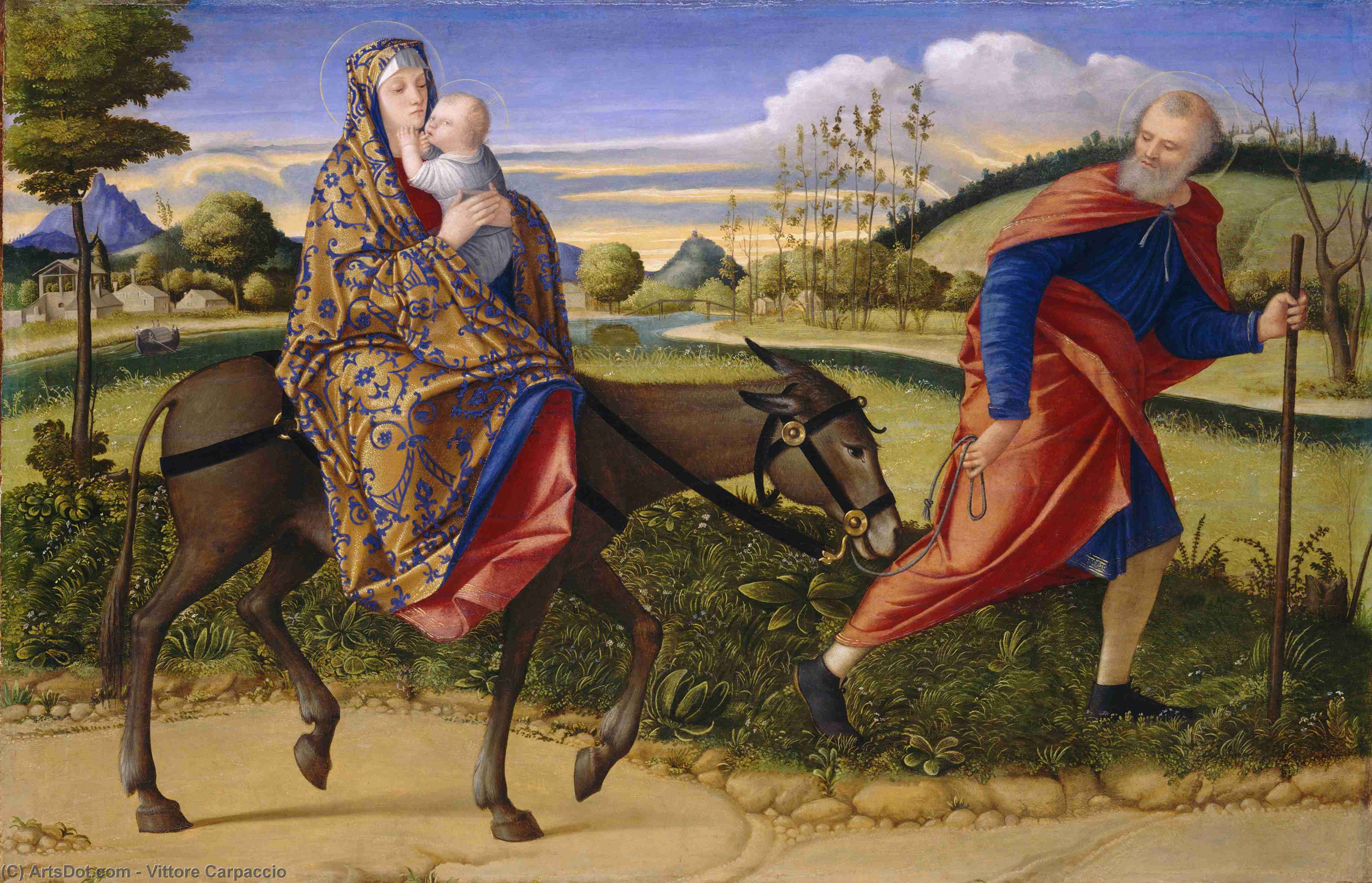 Wikioo.org - The Encyclopedia of Fine Arts - Painting, Artwork by Vittore Carpaccio - The Flight into Egypt