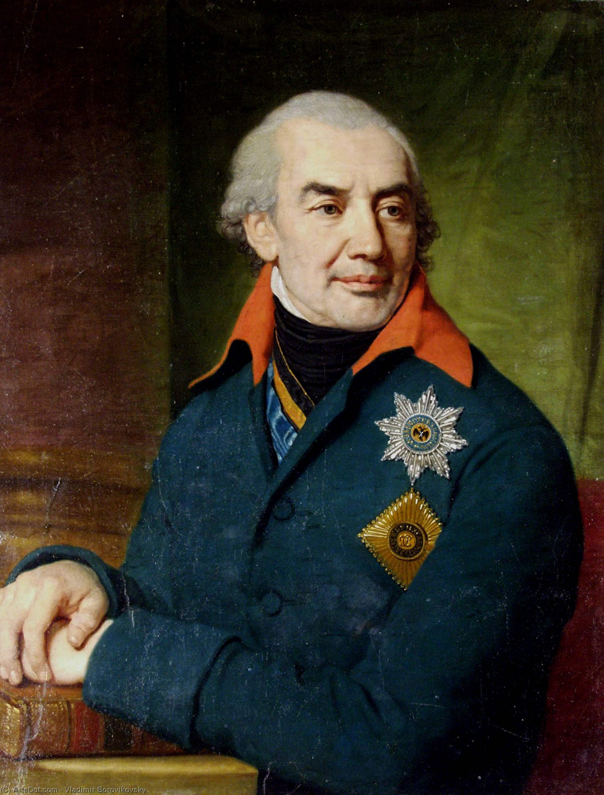 WikiOO.org - Εγκυκλοπαίδεια Καλών Τεχνών - Ζωγραφική, έργα τέχνης Vladimir Lukich Borovikovsky - Portrait of Prince G S Volkonsky