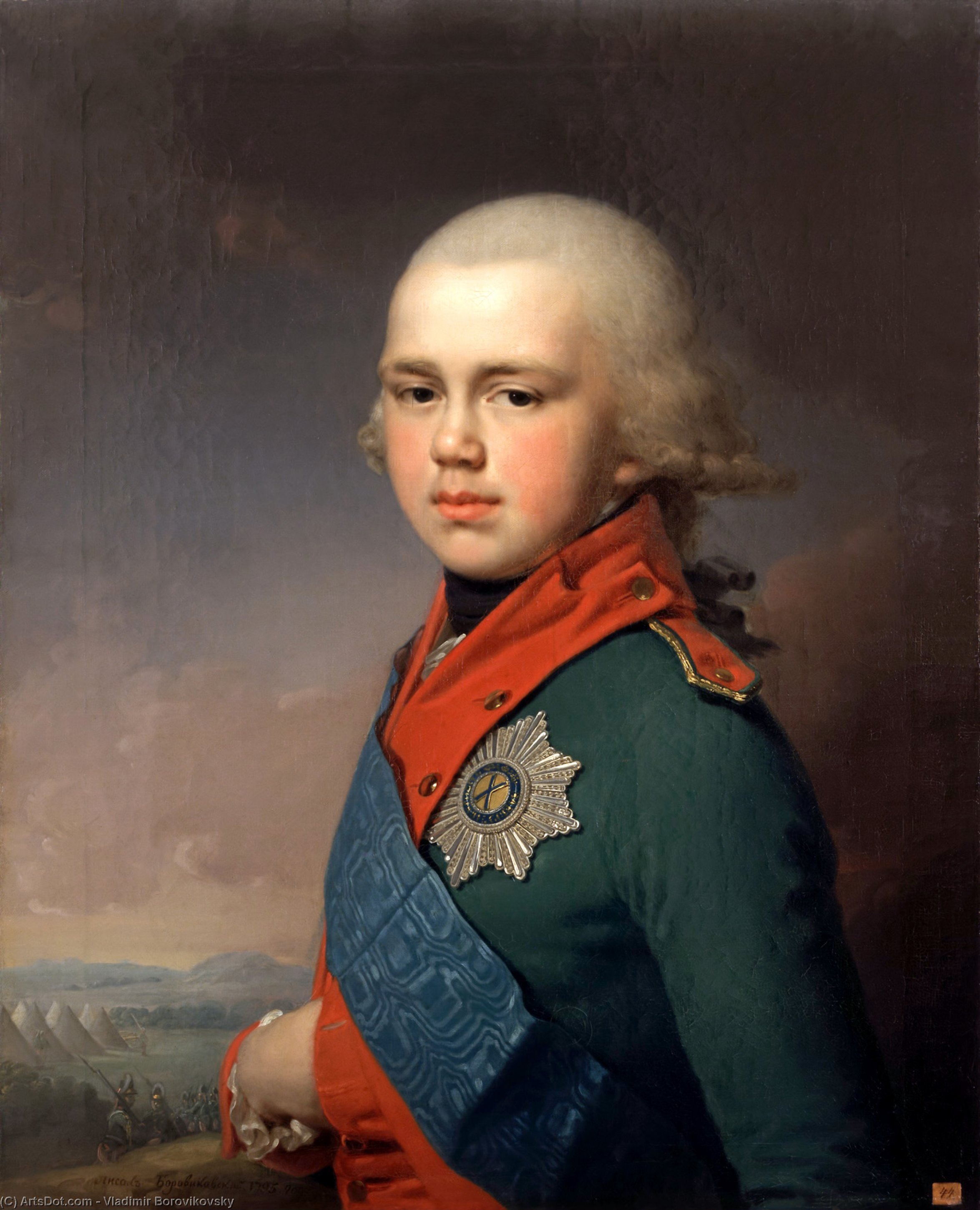 WikiOO.org - Енциклопедия за изящни изкуства - Живопис, Произведения на изкуството Vladimir Lukich Borovikovsky - Portrait of Grand Duke Konstantin Pavlovich