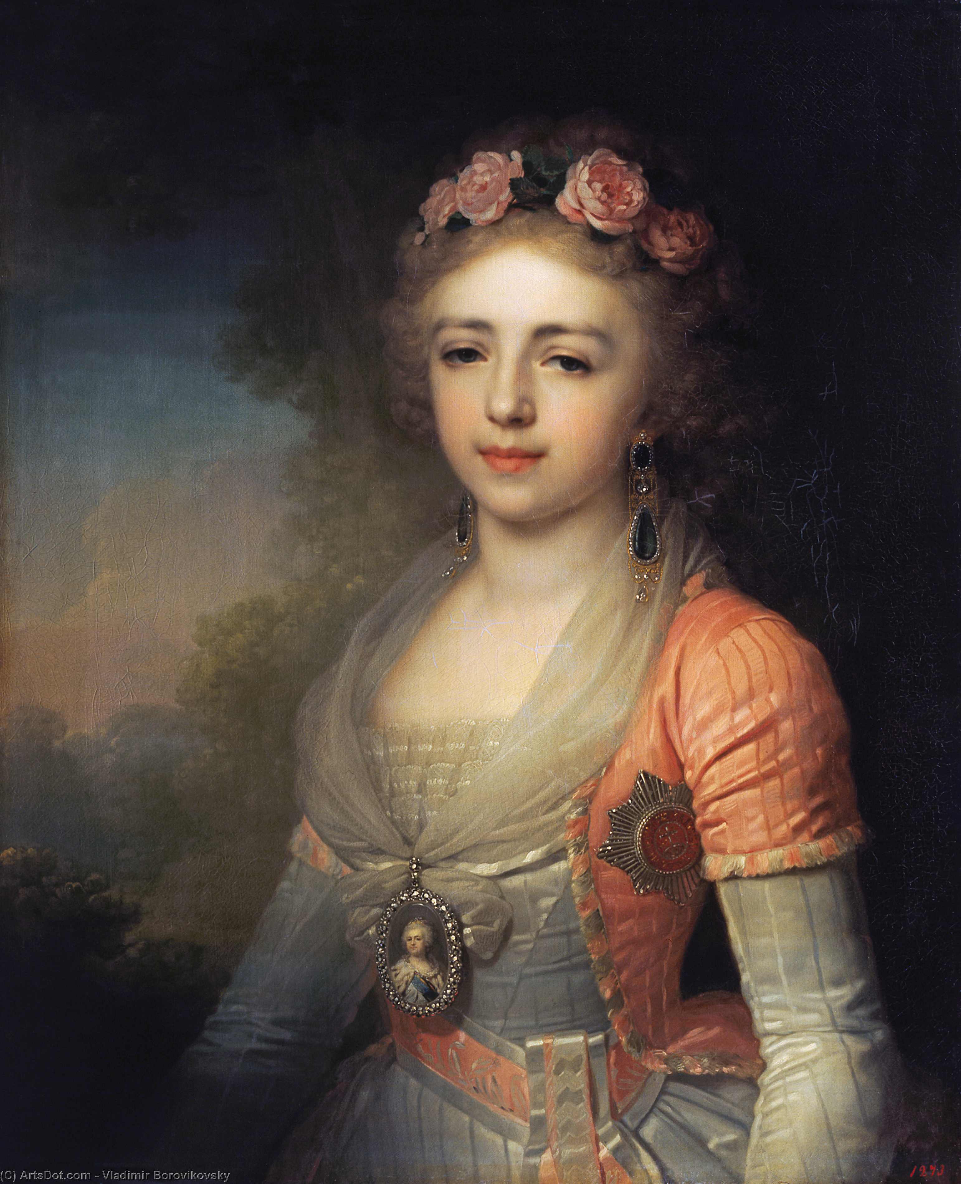 Wikioo.org - The Encyclopedia of Fine Arts - Painting, Artwork by Vladimir Lukich Borovikovsky - Portrait of Grand Duchess Alexandra