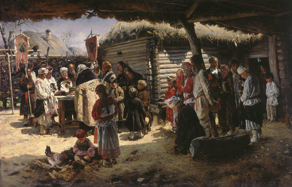 Wikioo.org - The Encyclopedia of Fine Arts - Painting, Artwork by Vladimir Yegorovich Makovsky - Easter Mass