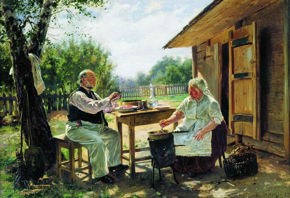 Wikioo.org - The Encyclopedia of Fine Arts - Painting, Artwork by Vladimir Yegorovich Makovsky - Making Jam