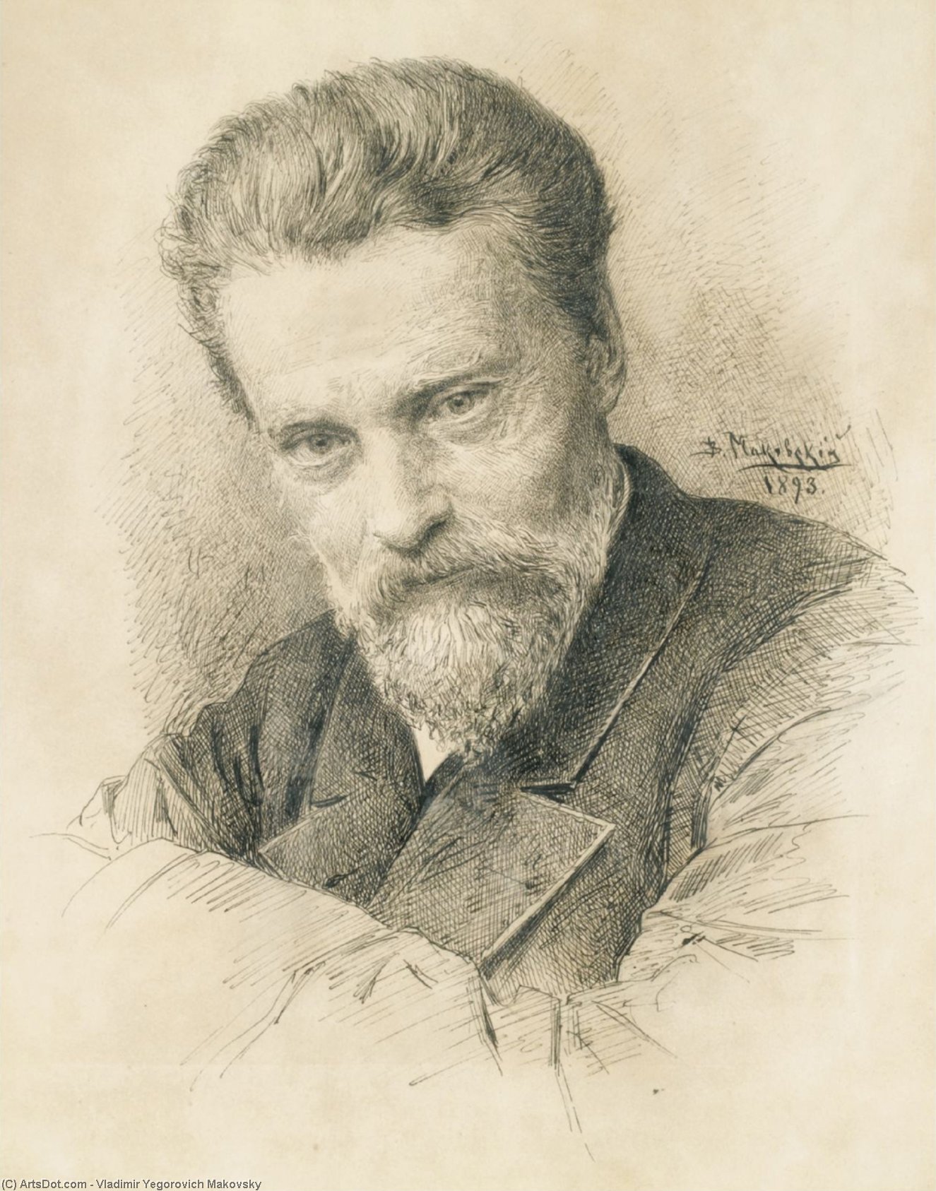 WikiOO.org - Encyclopedia of Fine Arts - Lukisan, Artwork Vladimir Yegorovich Makovsky - Self portrait
