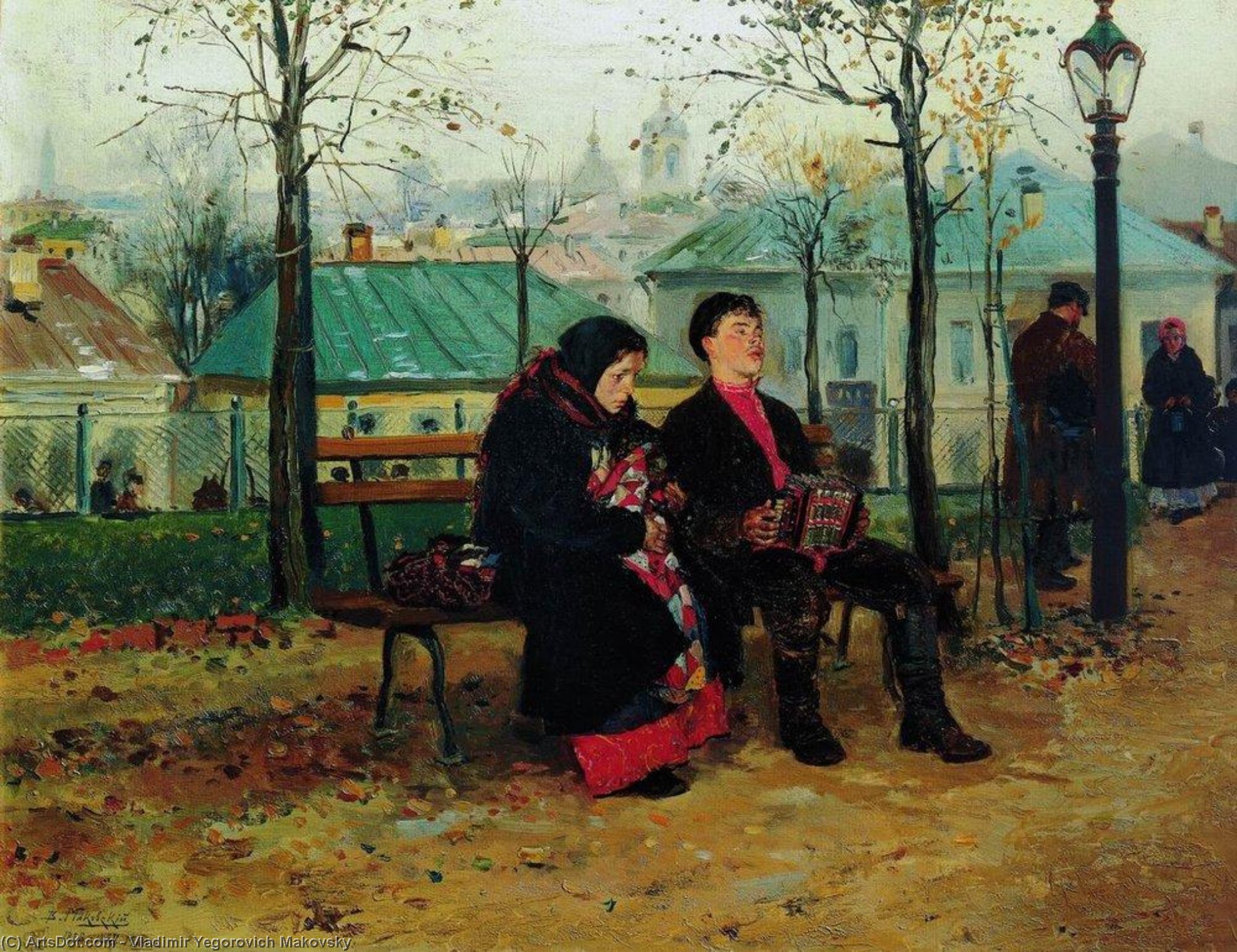 WikiOO.org - Encyclopedia of Fine Arts - Lukisan, Artwork Vladimir Yegorovich Makovsky - At the Boulevard