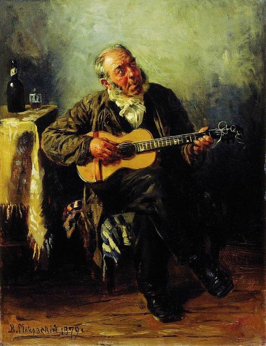Wikioo.org - The Encyclopedia of Fine Arts - Painting, Artwork by Vladimir Yegorovich Makovsky - Guitar player