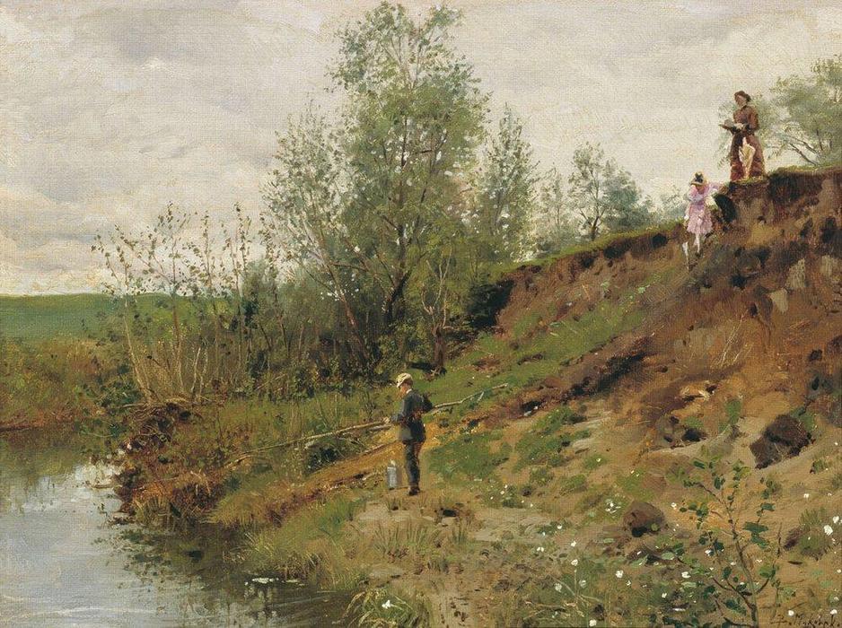 Wikioo.org - The Encyclopedia of Fine Arts - Painting, Artwork by Vladimir Yegorovich Makovsky - Fishing