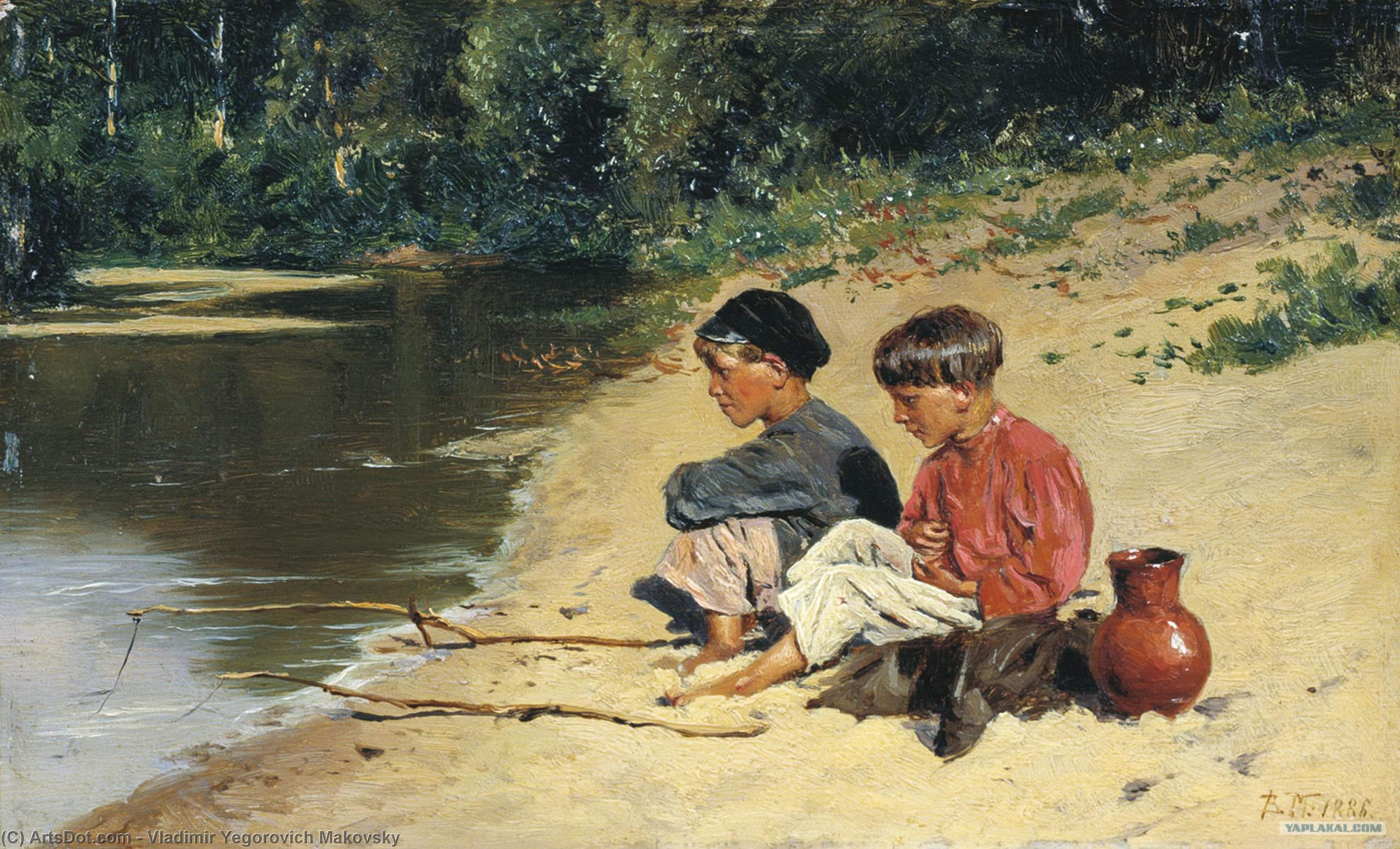 Wikioo.org - The Encyclopedia of Fine Arts - Painting, Artwork by Vladimir Yegorovich Makovsky - Fisherwomen