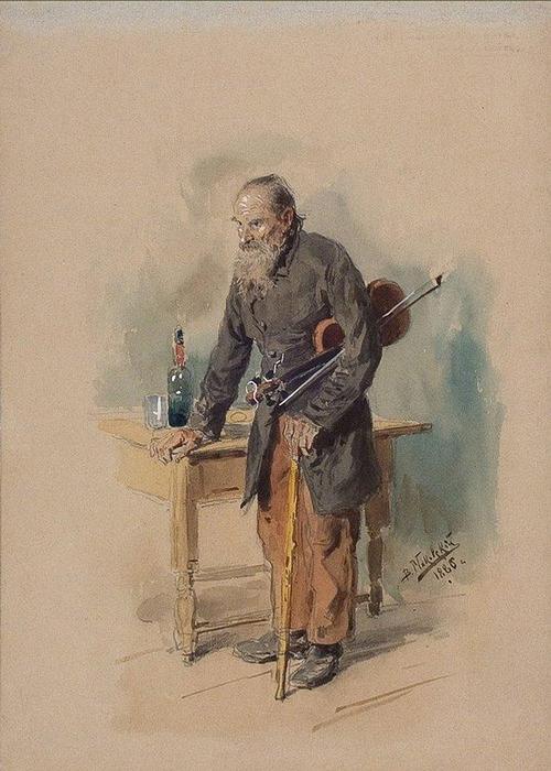 Wikioo.org - The Encyclopedia of Fine Arts - Painting, Artwork by Vladimir Yegorovich Makovsky - Wandering fiddler