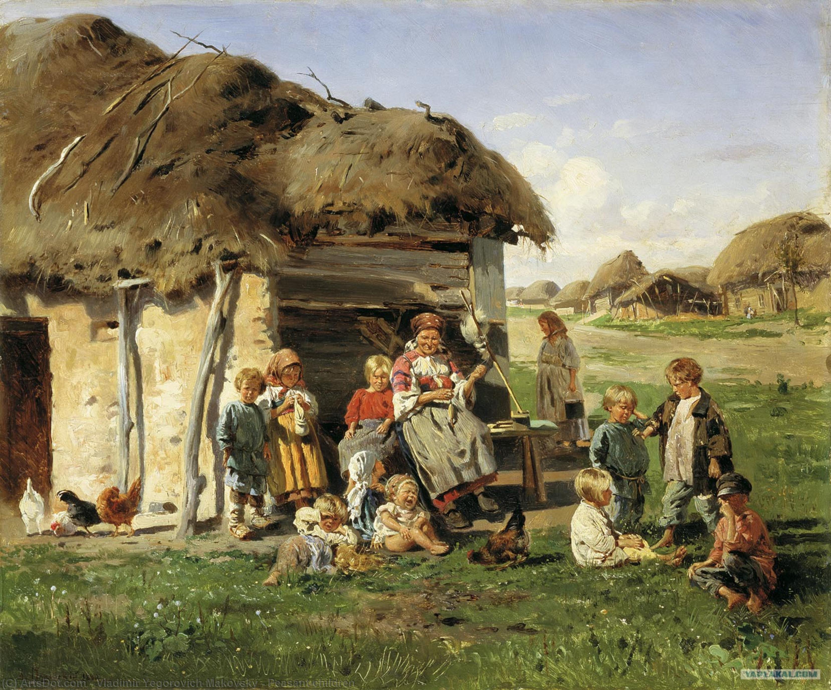 Wikioo.org - The Encyclopedia of Fine Arts - Painting, Artwork by Vladimir Yegorovich Makovsky - Peasant children