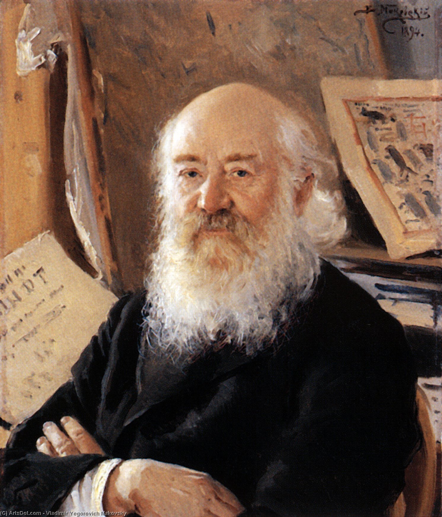 WikiOO.org - Encyclopedia of Fine Arts - Lukisan, Artwork Vladimir Yegorovich Makovsky - A portrait of Dmitry Rovinsky
