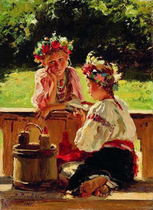 Wikioo.org - The Encyclopedia of Fine Arts - Painting, Artwork by Vladimir Yegorovich Makovsky - Girls lightened by sun