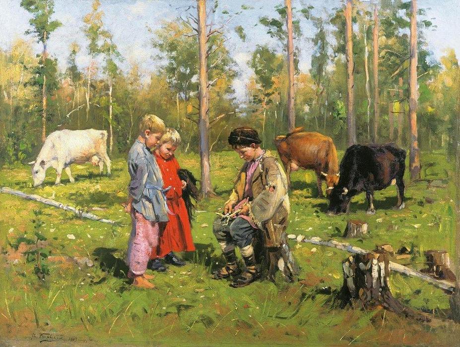 Wikioo.org - The Encyclopedia of Fine Arts - Painting, Artwork by Vladimir Yegorovich Makovsky - Shepherds