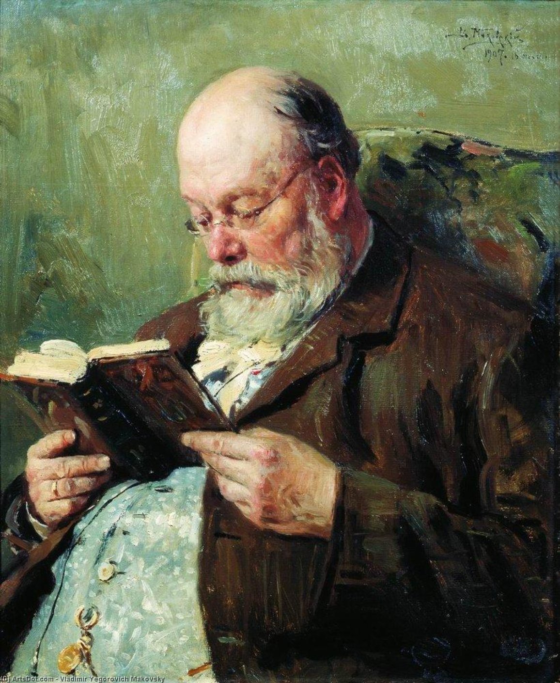 WikiOO.org - Encyclopedia of Fine Arts - Lukisan, Artwork Vladimir Yegorovich Makovsky - Portrait of academician Ivan Yanzhul