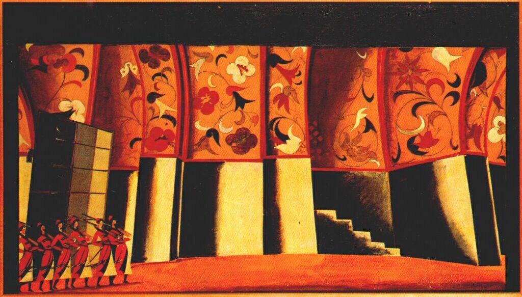 WikiOO.org - אנציקלופדיה לאמנויות יפות - ציור, יצירות אמנות Vladimir Tatlin - Sketch for stage set, Glinka's Ivan Susanin