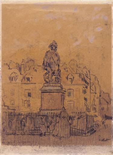 Wikioo.org - The Encyclopedia of Fine Arts - Painting, Artwork by Walter Richard Sickert - Sketch for `The Statue of Duquesne, Dieppe'