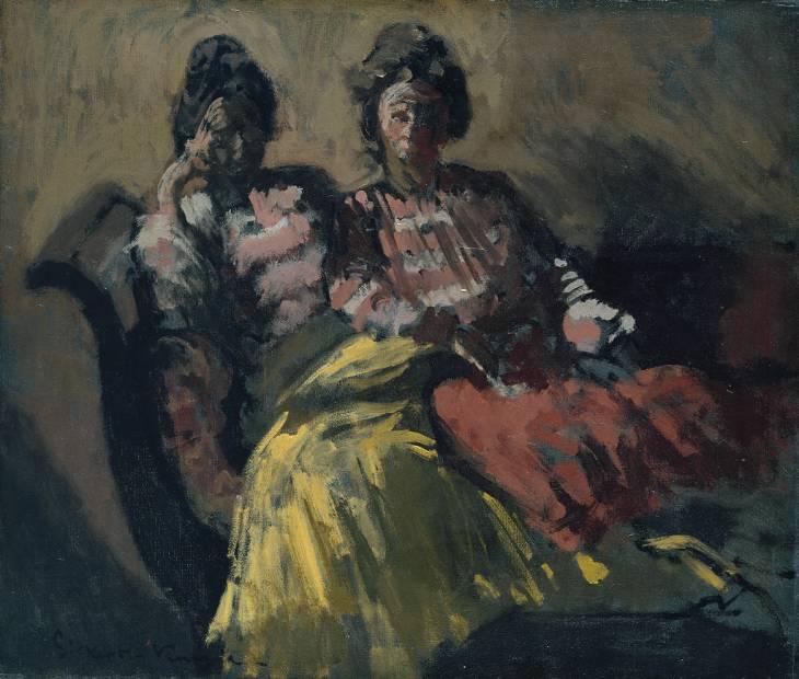 Wikioo.org - The Encyclopedia of Fine Arts - Painting, Artwork by Walter Richard Sickert - Two Women on a Sofa