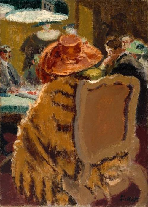 Wikioo.org - The Encyclopedia of Fine Arts - Painting, Artwork by Walter Richard Sickert - Baccarat - the Fur Cape