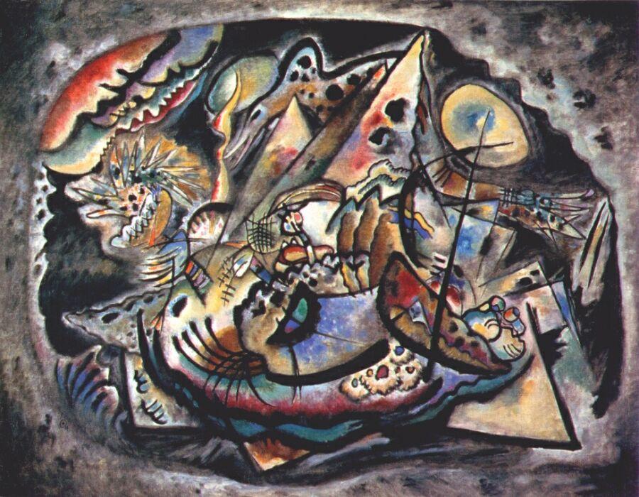 Wikioo.org - The Encyclopedia of Fine Arts - Painting, Artwork by Wassily Kandinsky - Grey oval