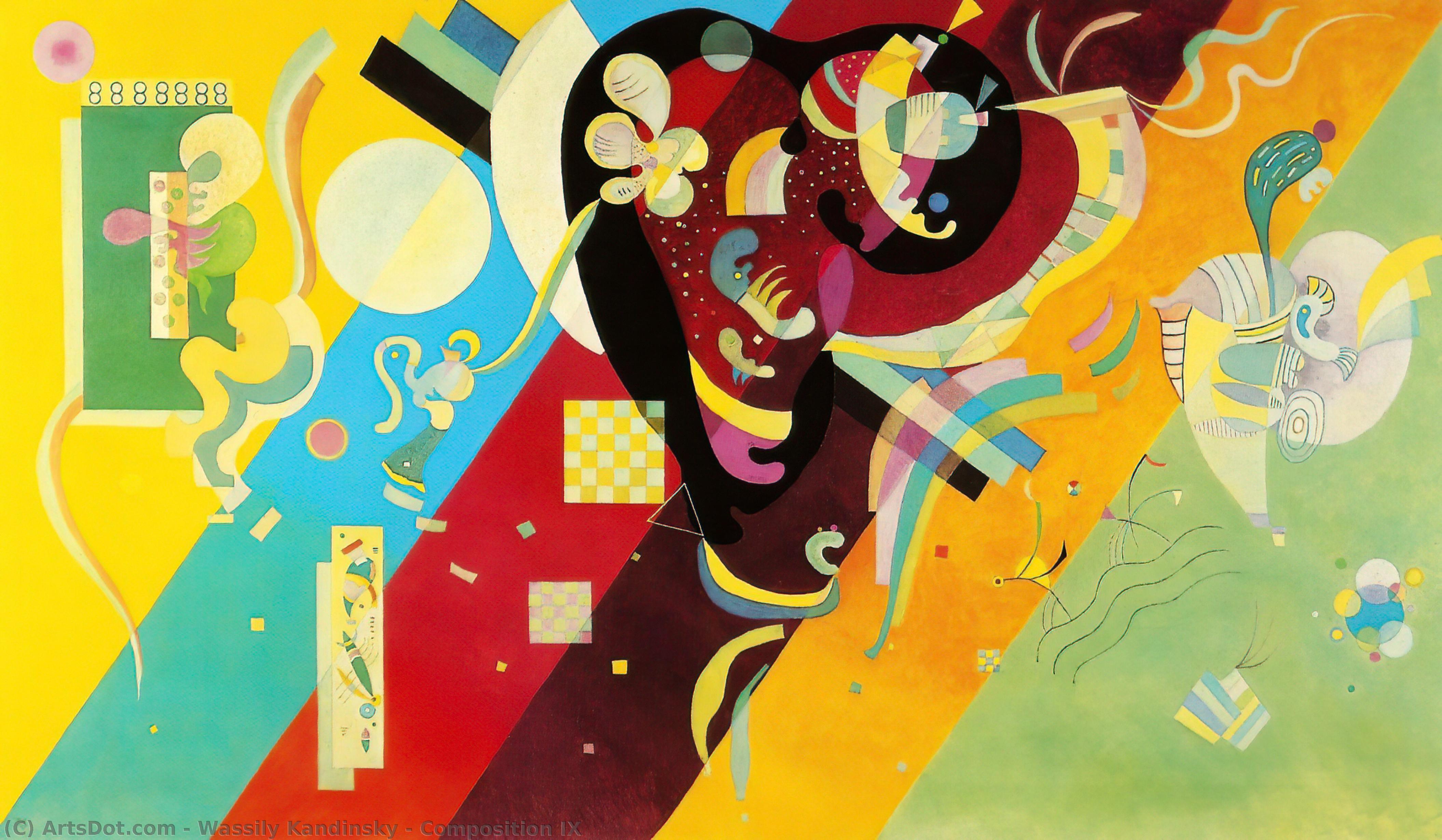 WikiOO.org - Енциклопедія образотворчого мистецтва - Живопис, Картини
 Wassily Kandinsky - Composition IX