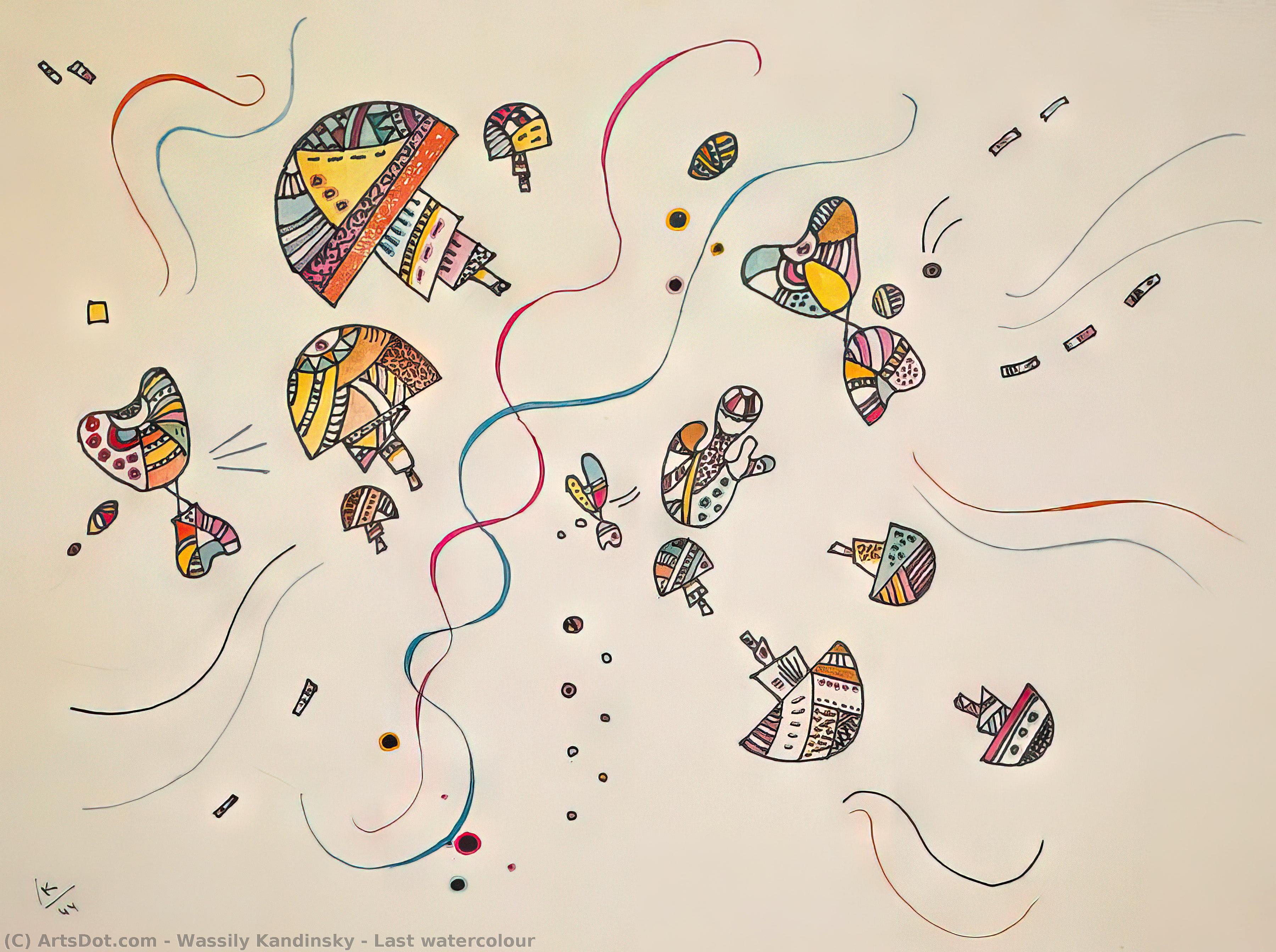 Wikioo.org - The Encyclopedia of Fine Arts - Painting, Artwork by Wassily Kandinsky - Last watercolour