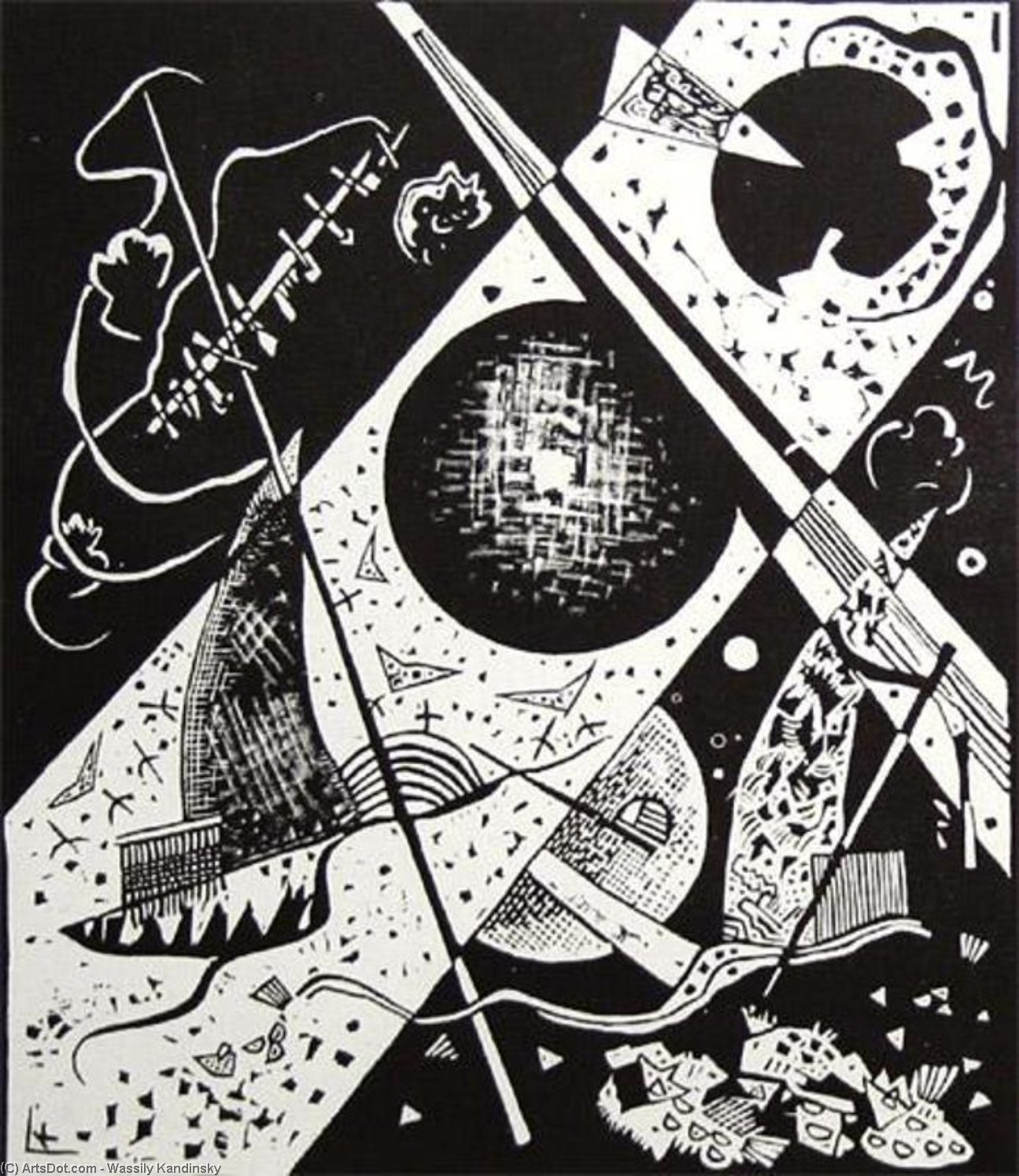 Wikoo.org - موسوعة الفنون الجميلة - اللوحة، العمل الفني Wassily Kandinsky - Small Worlds VI
